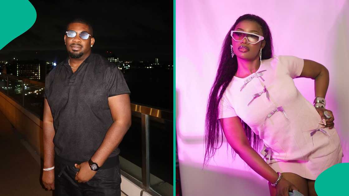 Don Jazzy, Tacha and others with football clubs. Don Jazzy, Tacha and others with football clubs.