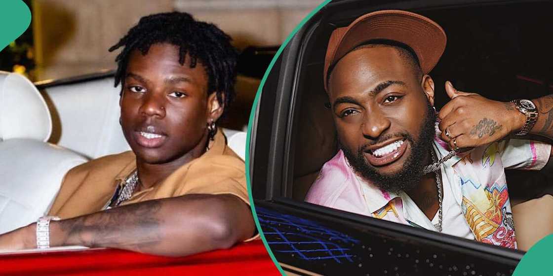 Nigerian singer Rema driving, Davido in his Maybach