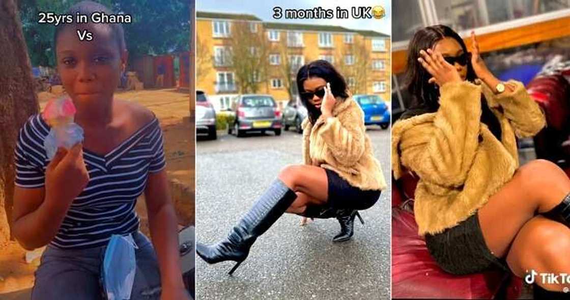 Lady relocates to UK, transformation, Ghanaian lady