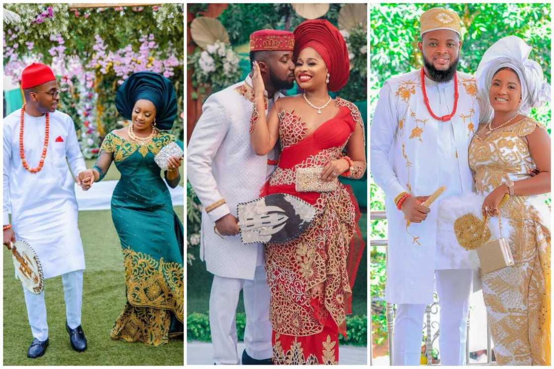 Igbo traditional wedding attire ideas for bride and groom - Legit.ng