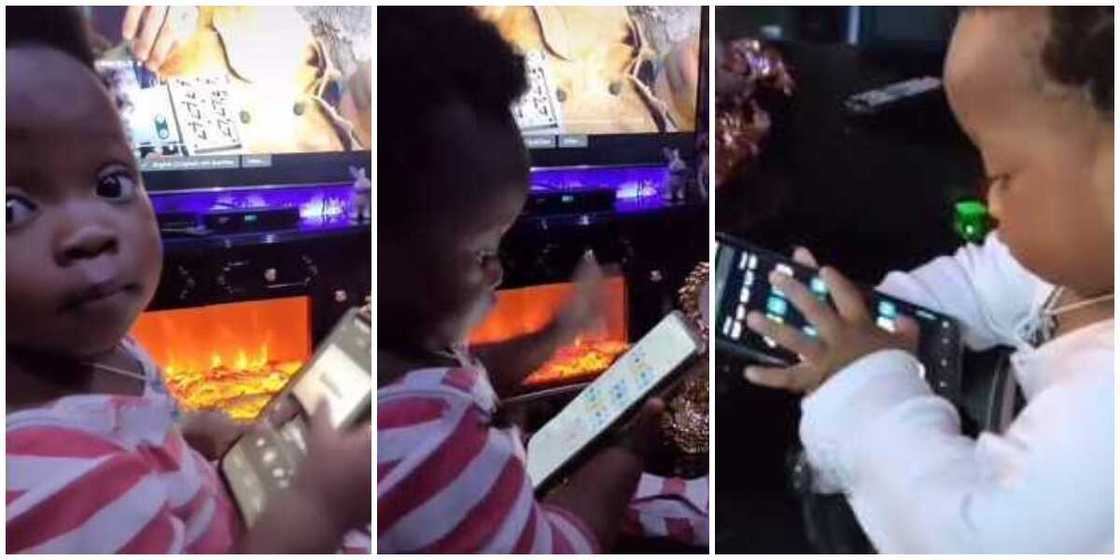 Little girl picks phone, searches and plays Wizkid's song Essence by herself in surprising video, many react Little girl picks phone, searches and plays Wizkid's song Essence by herself in surprising video, many react