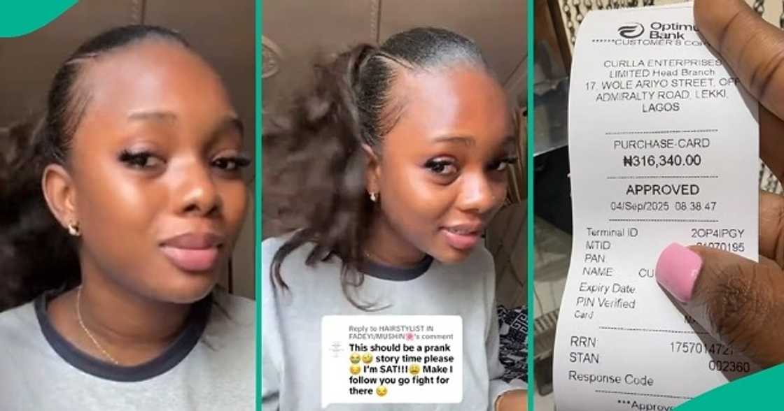 Lady displays the hairstyle that cost her over N300k. Lady displays the hairstyle that cost her over N300k.
