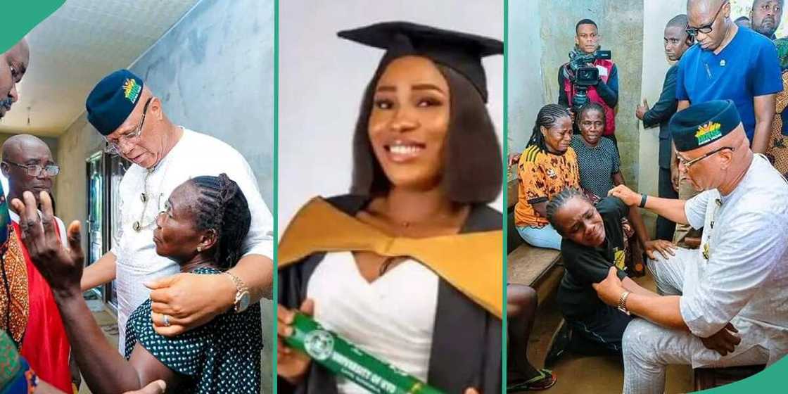 Jnr Pope: Akwa Ibom governor, Umo Eno visits late makeup artist's family. Jnr Pope: Akwa Ibom governor, Umo Eno visits late makeup artist's family.