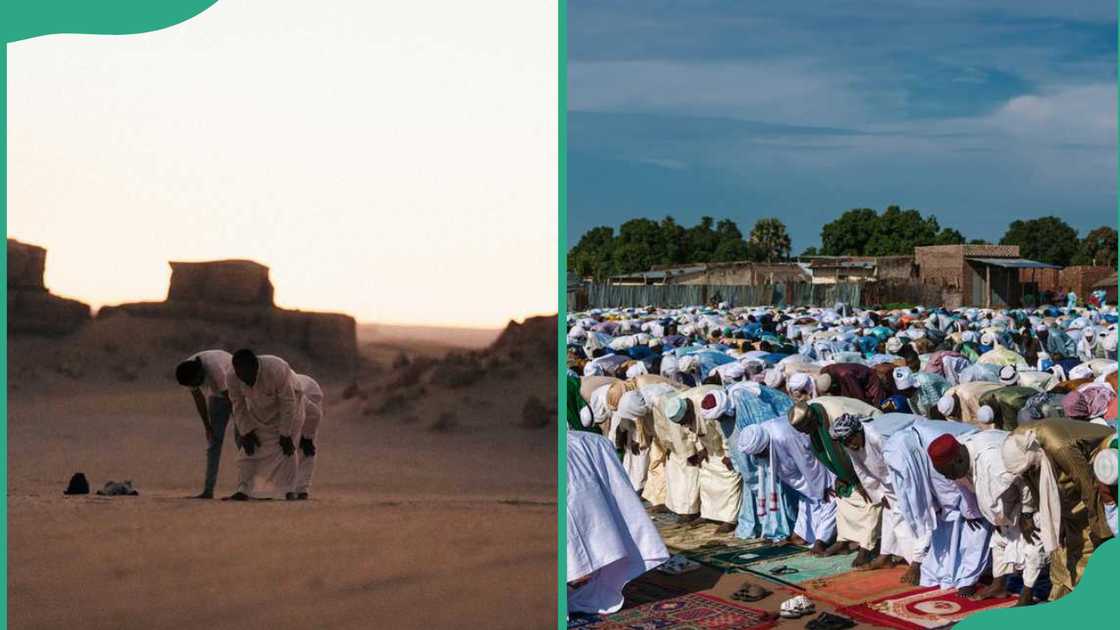 Muslims praying during ramadan