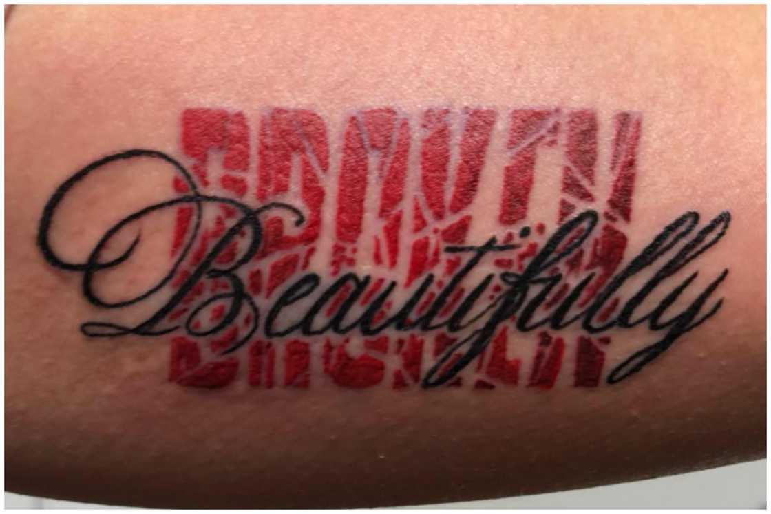 Broken but beautiful tattoo