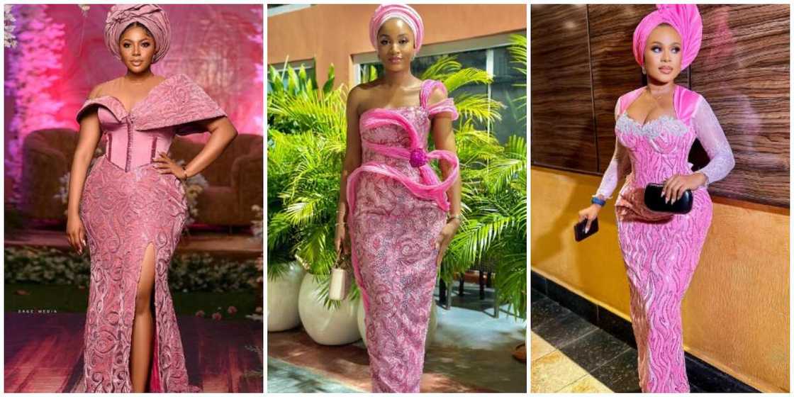Asoebi styles in pink colours Asoebi styles in pink colours