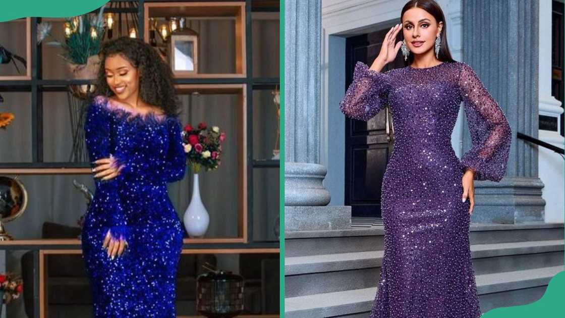 latest sequence gown styles with sequins for the stylish woman