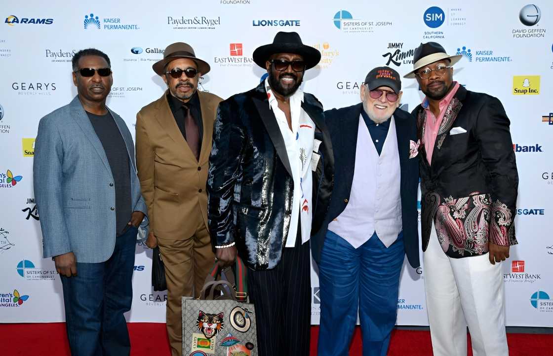 R&B singers Terry Weeks, Ronald Tyson, Otis Williams of The Temptations, Shelley Berger and singer Anthony Grant of The Temptations at Petersen Automotive Museum R&B singers Terry Weeks, Ronald Tyson, Otis Williams of The Temptations, Shelley Berger and singer Anthony Grant of The Temptations at Petersen Automotive Museum