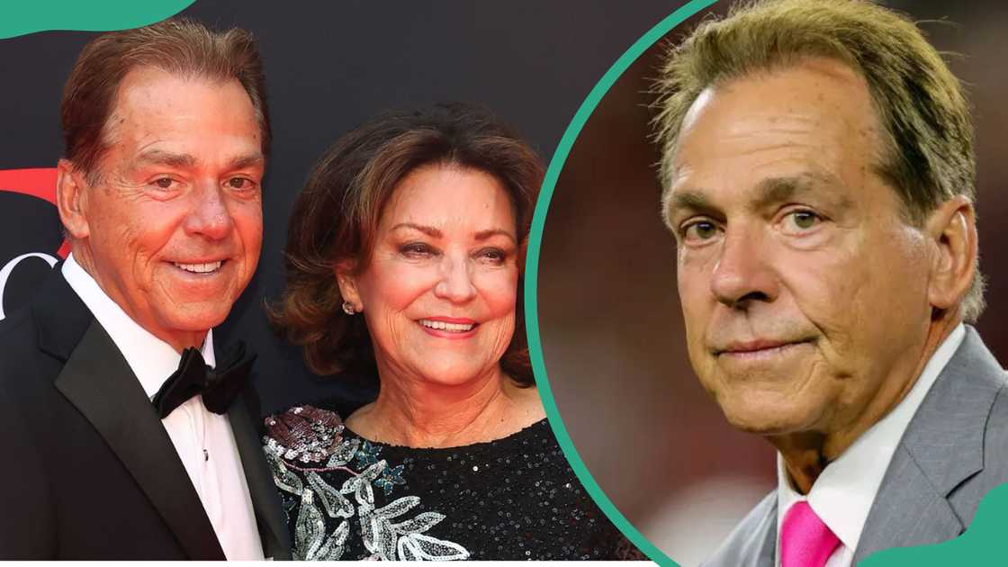 Terry and Nick attend the 2024 ESPY Awards (L). Nick posing during the Alabama Crimson Tide and South Florida Bulls match (L) Terry and Nick attend the 2024 ESPY Awards (L). Nick posing during the Alabama Crimson Tide and South Florida Bulls match (L)