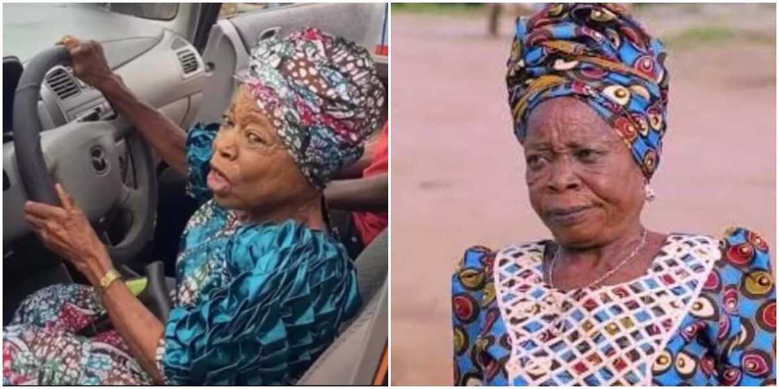 Magaret Bandele Olayinka aka Iya Gbonkan in her new car, Iya Gbonkan Magaret Bandele Olayinka aka Iya Gbonkan in her new car, Iya Gbonkan