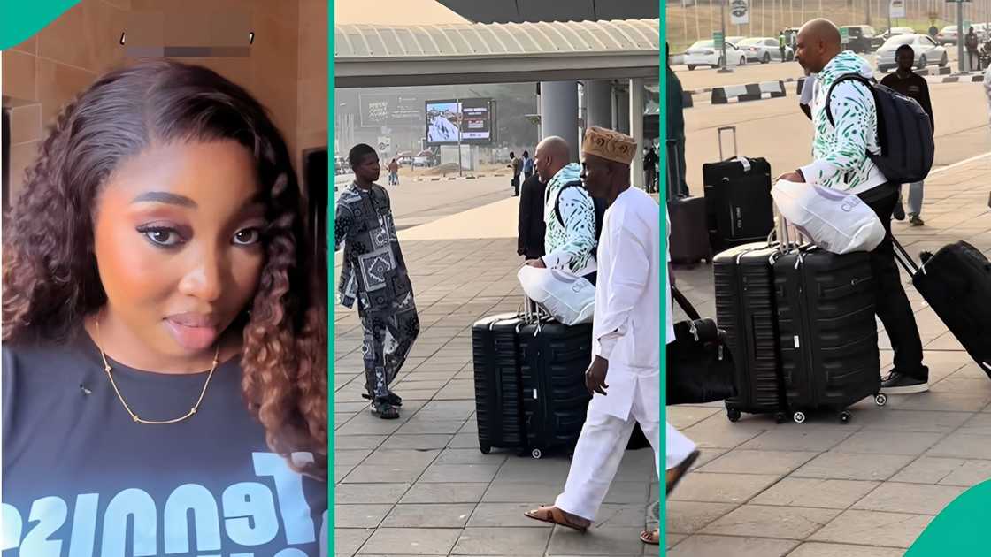 A lady who saw Eric Chelle at the airport takes a video of him