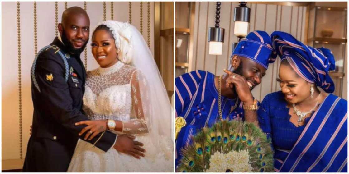 Reactions as actress Olayinka Solomon 'grinds' hubby at wedding reception Reactions as actress Olayinka Solomon 'grinds' hubby at wedding reception