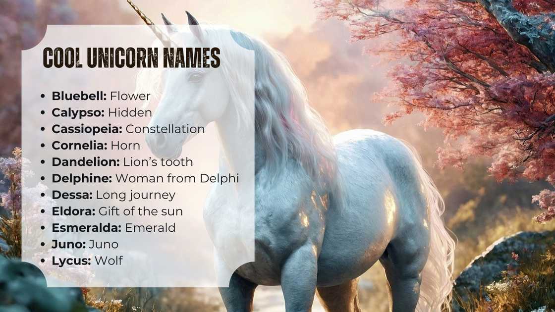 Cool unicorn names