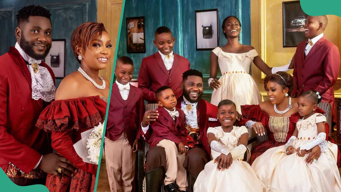 Jenifa's Diary star Jide Awobona's wife and children.