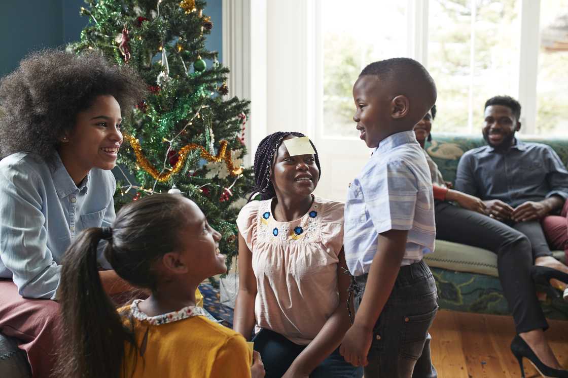 Kids having an interactive session at a Christmas party