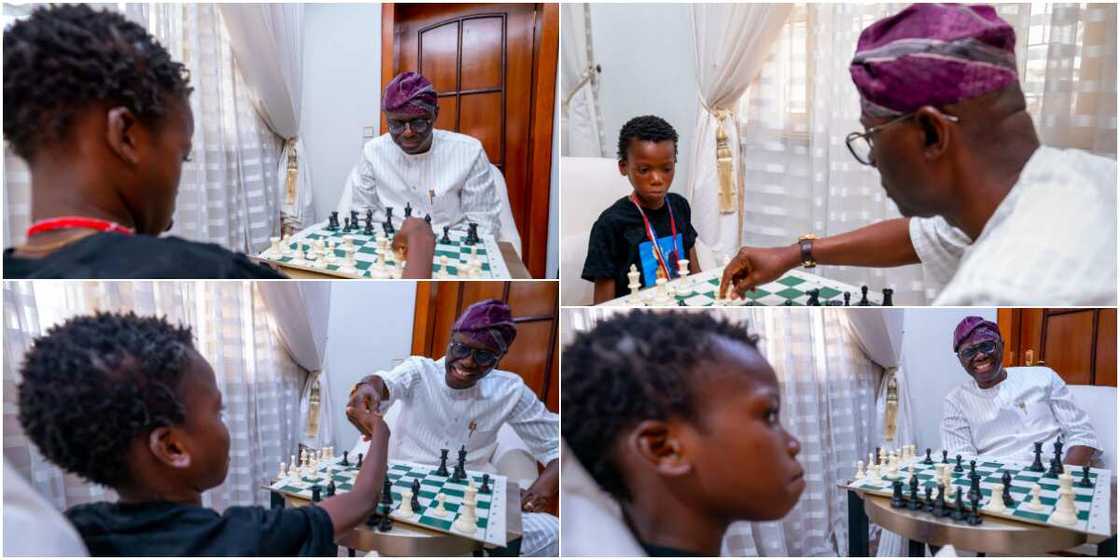 Ferdinand and Governor Sanwo-Olu engaged in a game of chess. Ferdinand and Governor Sanwo-Olu engaged in a game of chess.
