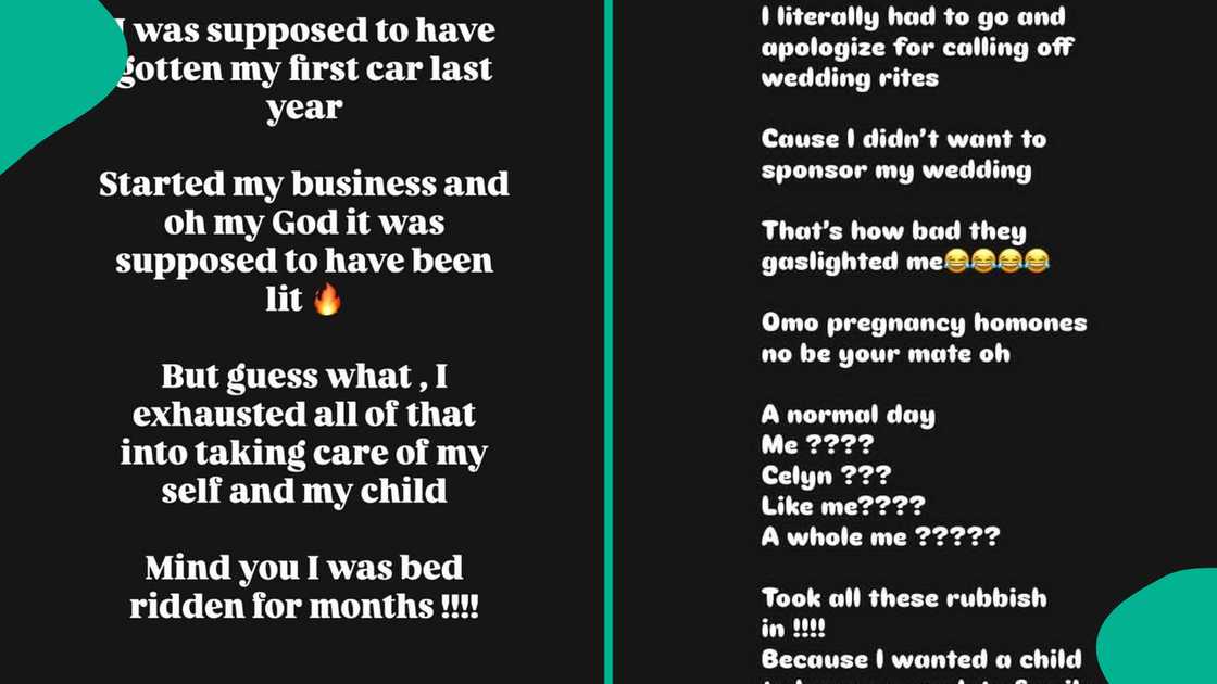 Celyn Ukam shares details of alleged abuse from her baby daddy, fans react Celyn Ukam shares details of alleged abuse from her baby daddy, fans react