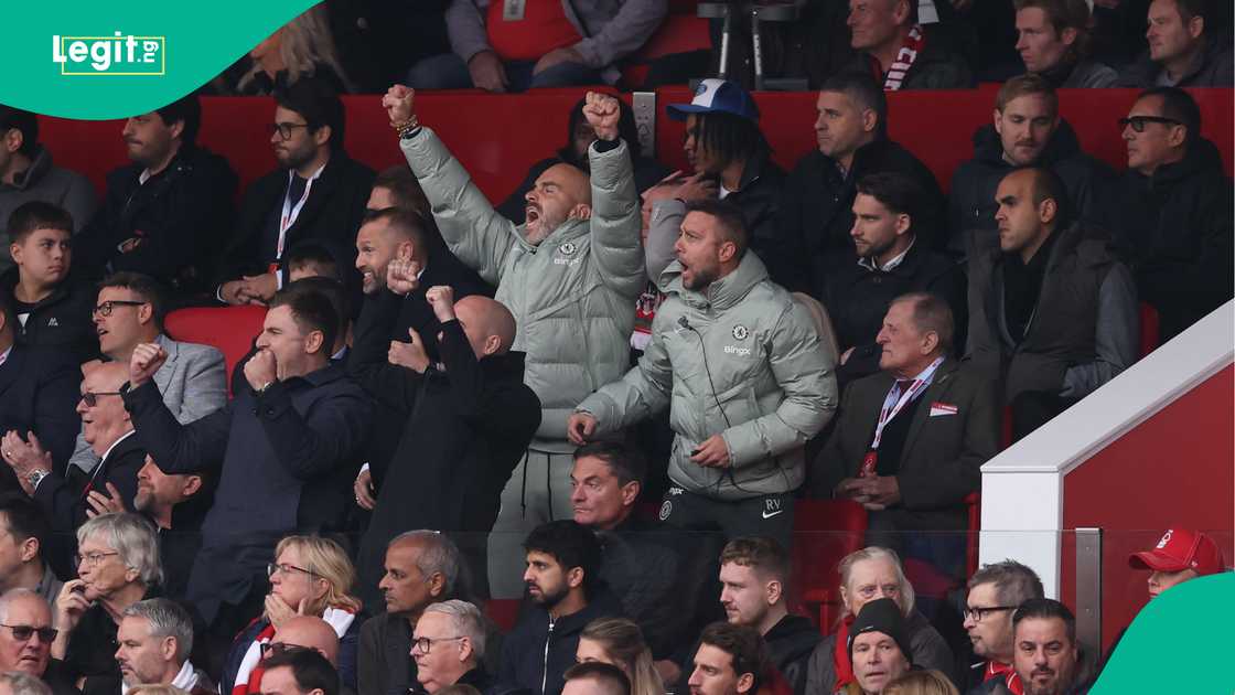 Enzo Maresca, Chelsea, Nottingham Forest, City Ground, England, Premier League. Enzo Maresca, Chelsea, Nottingham Forest, City Ground, England, Premier League.