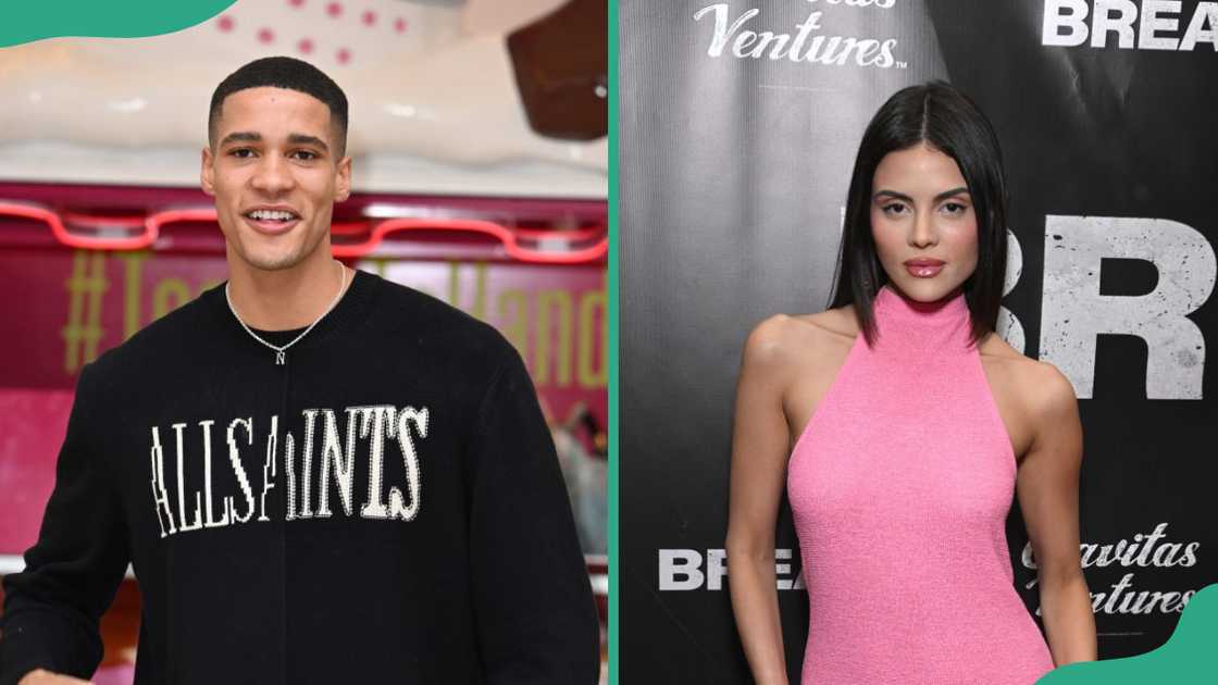 Nathan Soan Mngomezulu attends a film event in London (L). Holly Scarfone attends a film premiere in Los Angeles (R) Nathan Soan Mngomezulu attends a film event in London (L). Holly Scarfone attends a film premiere in Los Angeles (R)