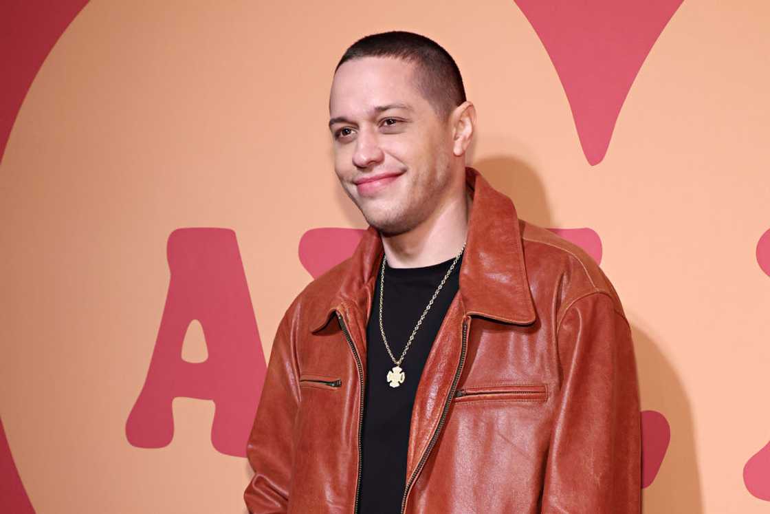 Pete Davidson posing for a photo at Hudson Theatre Pete Davidson posing for a photo at Hudson Theatre