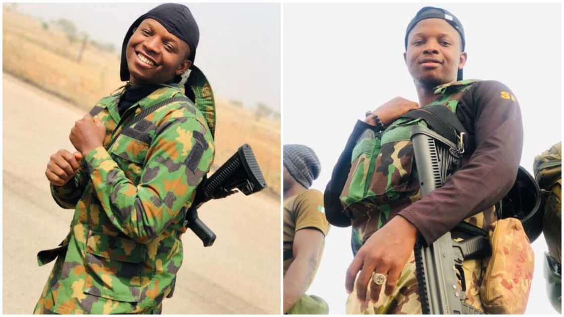 I'm strong, true son of the soil: Nigerian soldier proclaims, shows off in new photos I'm strong, true son of the soil: Nigerian soldier proclaims, shows off in new photos