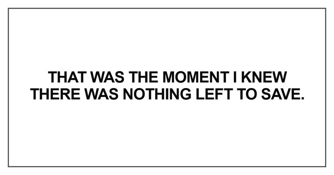 That was the moment I knew