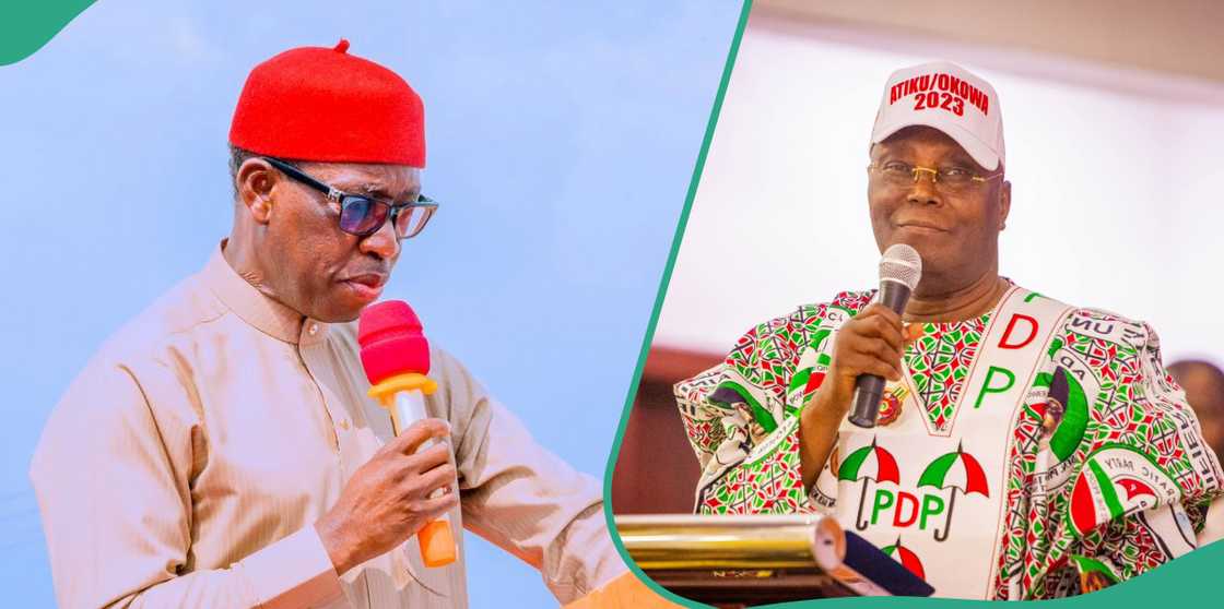 Ifeanyi Okowa claims Atiku Abubakar will soon leave PDP Ifeanyi Okowa claims Atiku Abubakar will soon leave PDP
