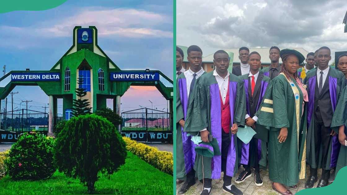 Western Delta University entrance gate. The university graduates