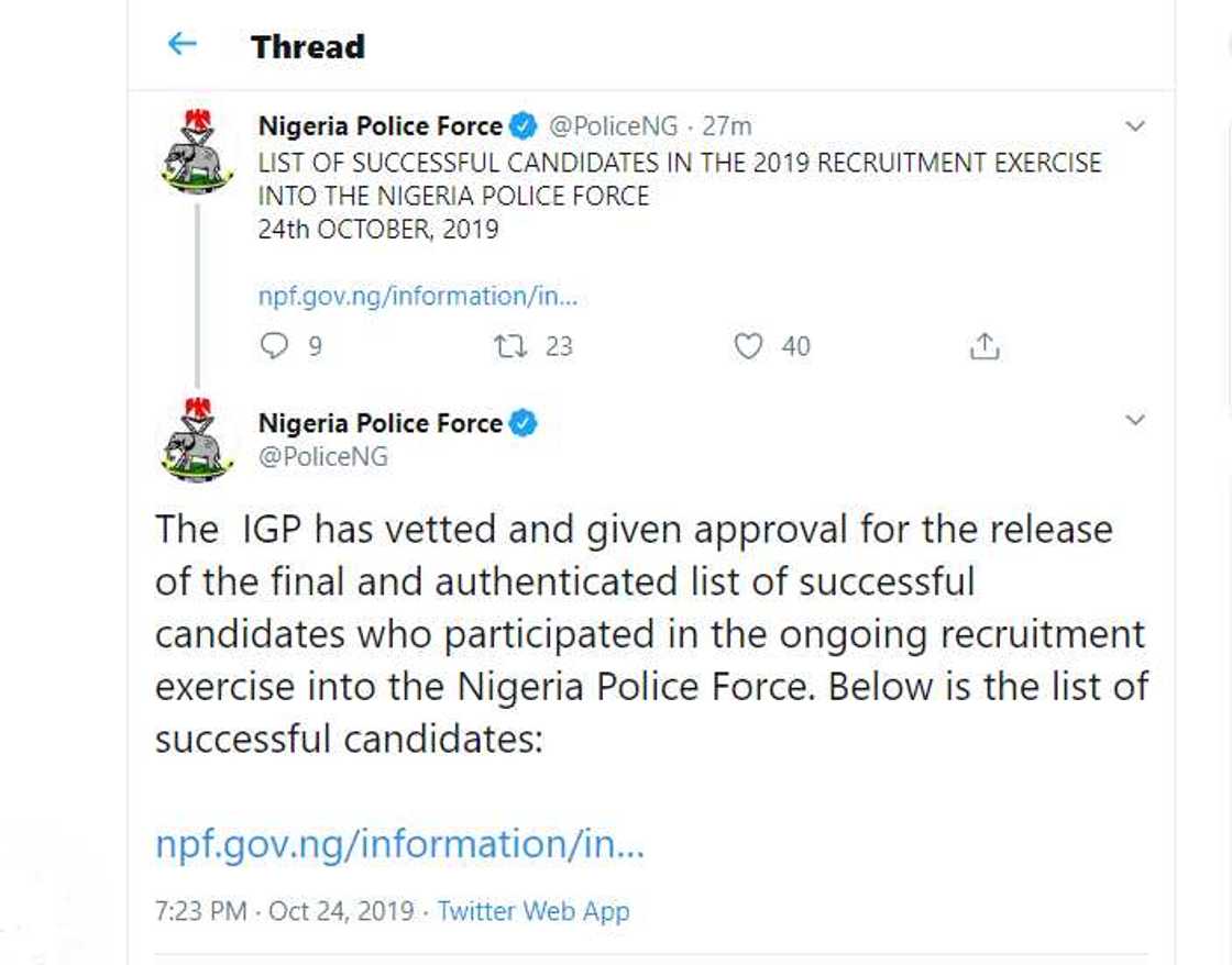 Daukar aiki: Rundunar 'Yan Sanda ta saki sunayen wadanda suka yi nasara Daukar aiki: Rundunar 'Yan Sanda ta saki sunayen wadanda suka yi nasara