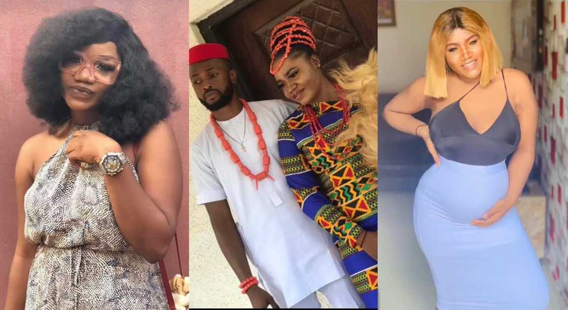 Photos of a lady and her husband.