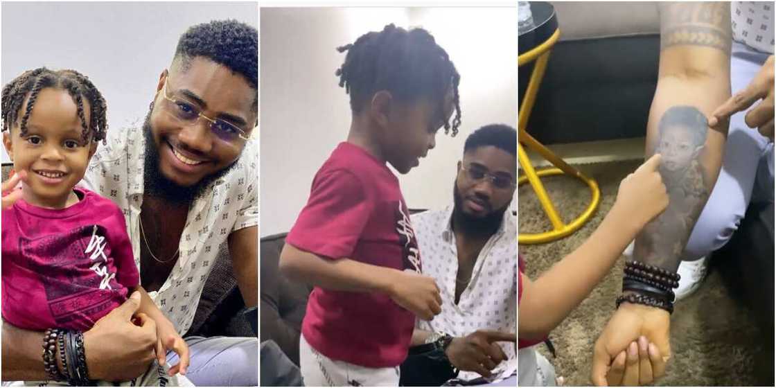 BBNaija Praise and son BBNaija Praise and son