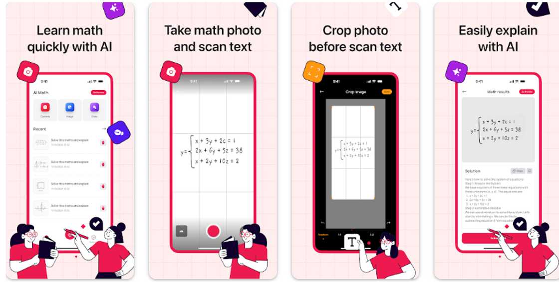 A screenshot showcasing Camera Math app page. A screenshot showcasing Camera Math app page.