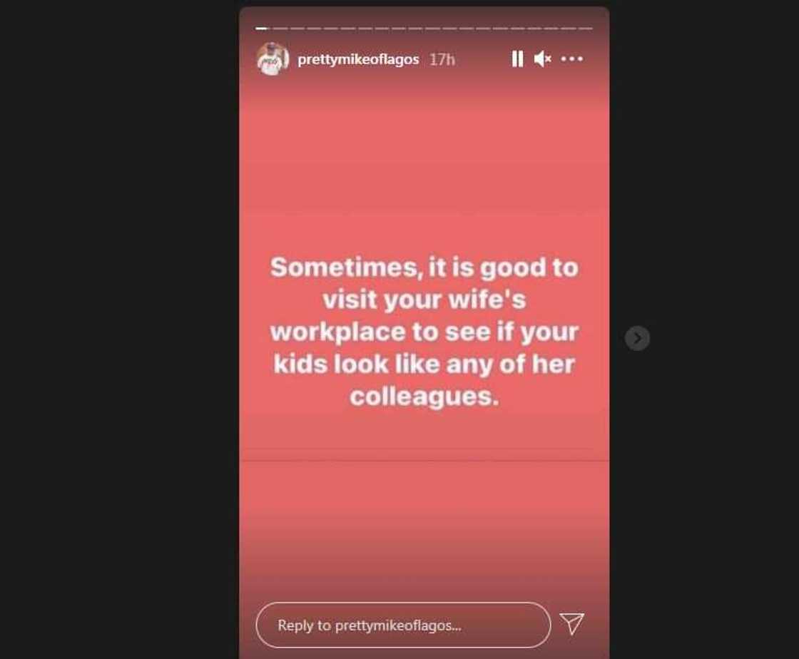 Socialite Pretty Mike tells men to visit their wife’s workplace to be see if their kids look like her colleague Socialite Pretty Mike tells men to visit their wife’s workplace to be see if their kids look like her colleague