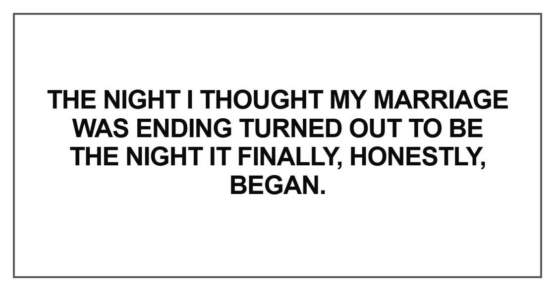 The night I thought