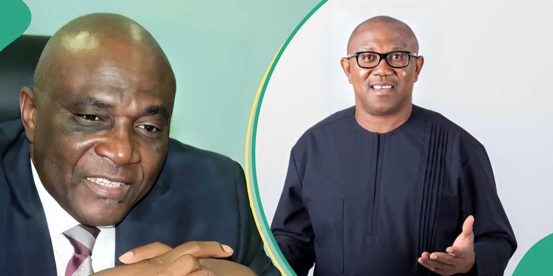 President Tinubu's aide Bayo Onanuga and Peter Obi President Tinubu's aide Bayo Onanuga and Peter Obi