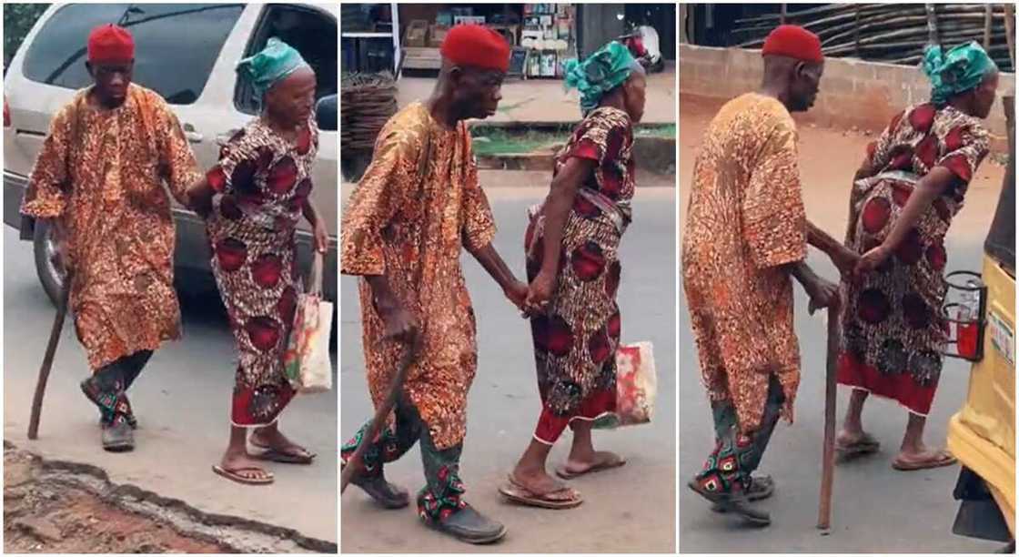 Photos of old couple showing love to each other. Photos of old couple showing love to each other.
