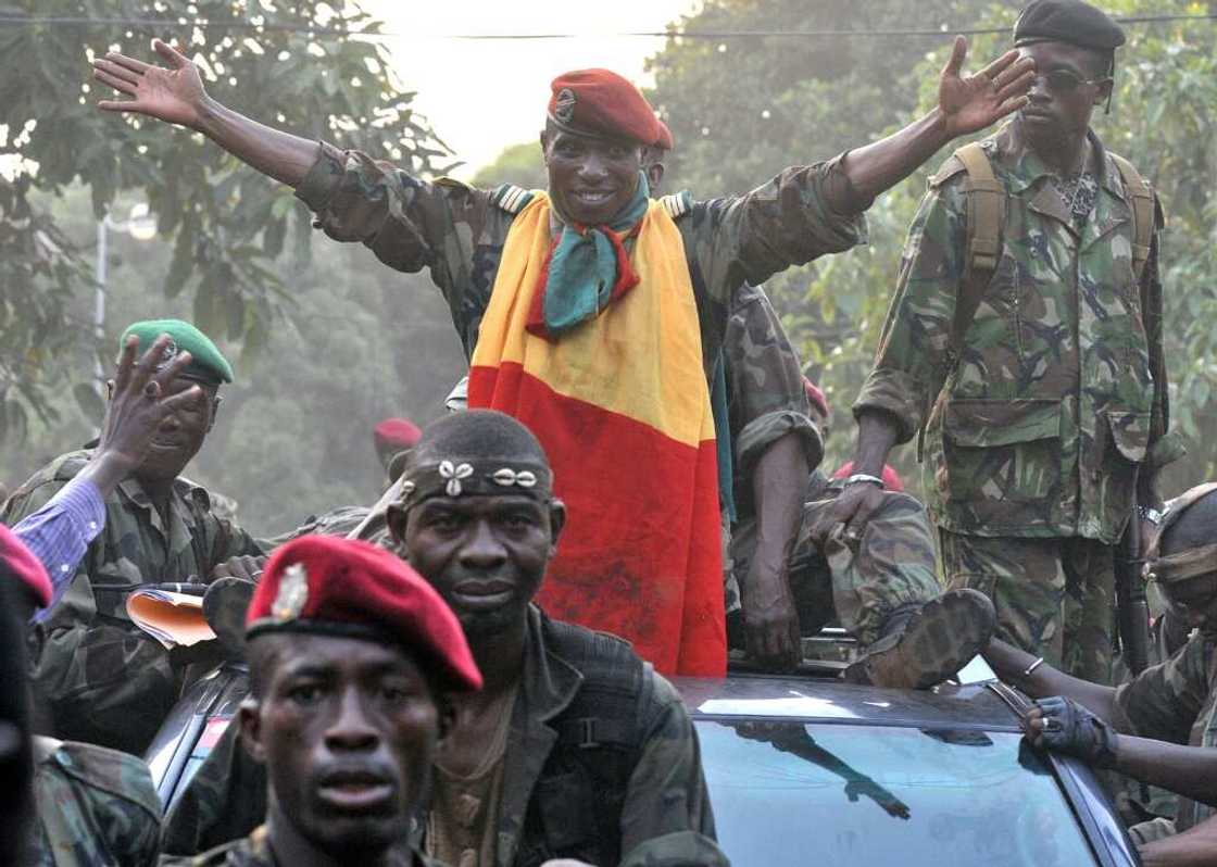 Capitain Moussa Dadis Camara after taking power in a December 2008 coup Capitain Moussa Dadis Camara after taking power in a December 2008 coup