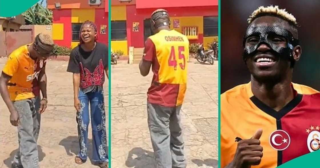 Man disguises as Victor Osimhen Man disguises as Victor Osimhen