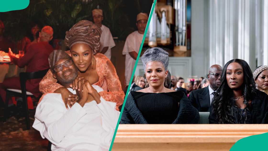 Tolani and her father at an event, and she is seen sitting next to her stepmother, Nana Tolani and her father at an event, and she is seen sitting next to her stepmother, Nana