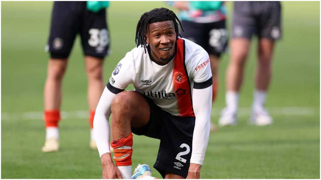 Gabriel playing for Luton Town in the Premier League last season. Gabriel playing for Luton Town in the Premier League last season.