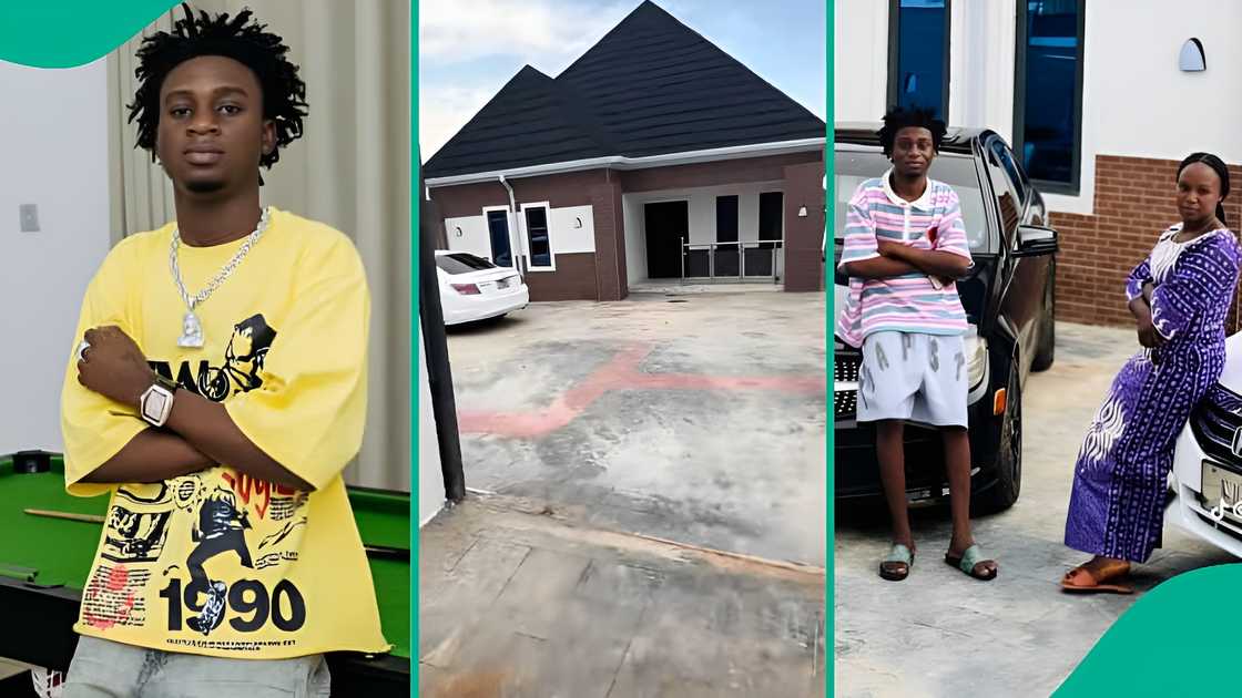 Nigerian man draws attention online by giving mother a huge house
