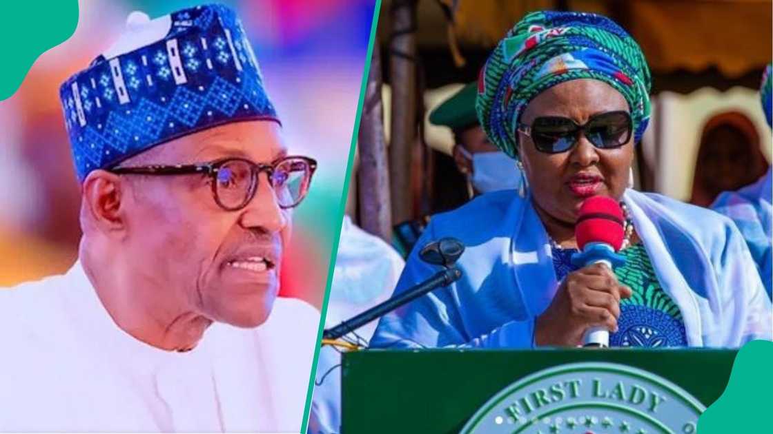 Aisha Buhari clarifies rumour that her late husband, Muhammadu Buhari, was poisoned during his time in office. Aisha Buhari clarifies rumour that her late husband, Muhammadu Buhari, was poisoned during his time in office.
