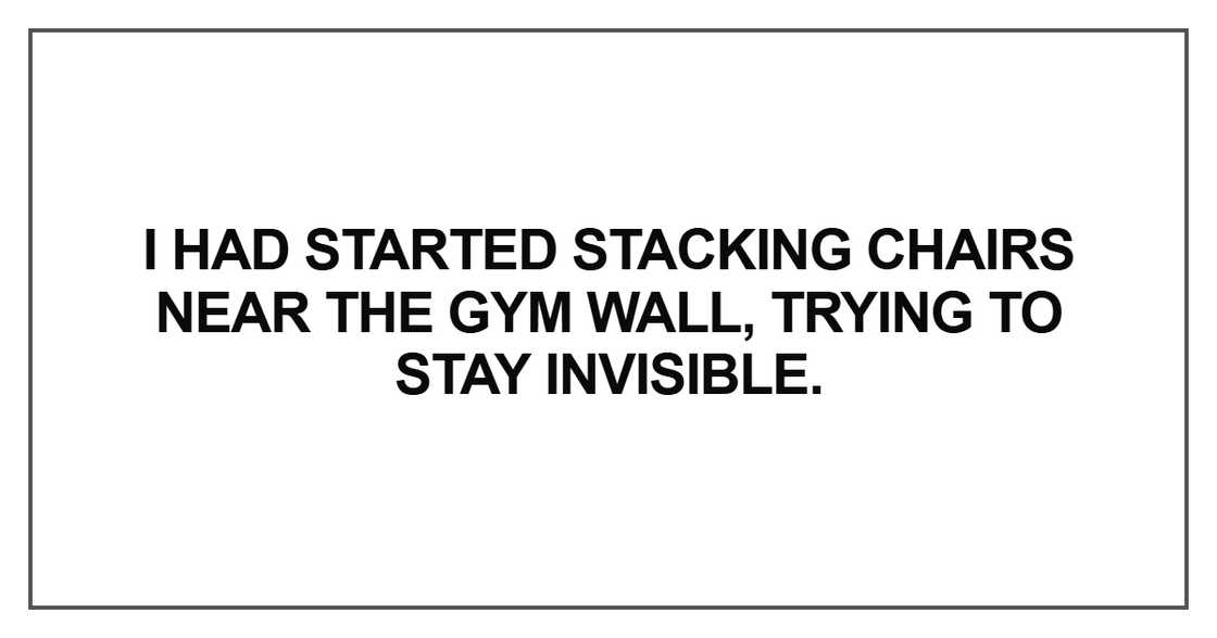 I had started stacking chairs
