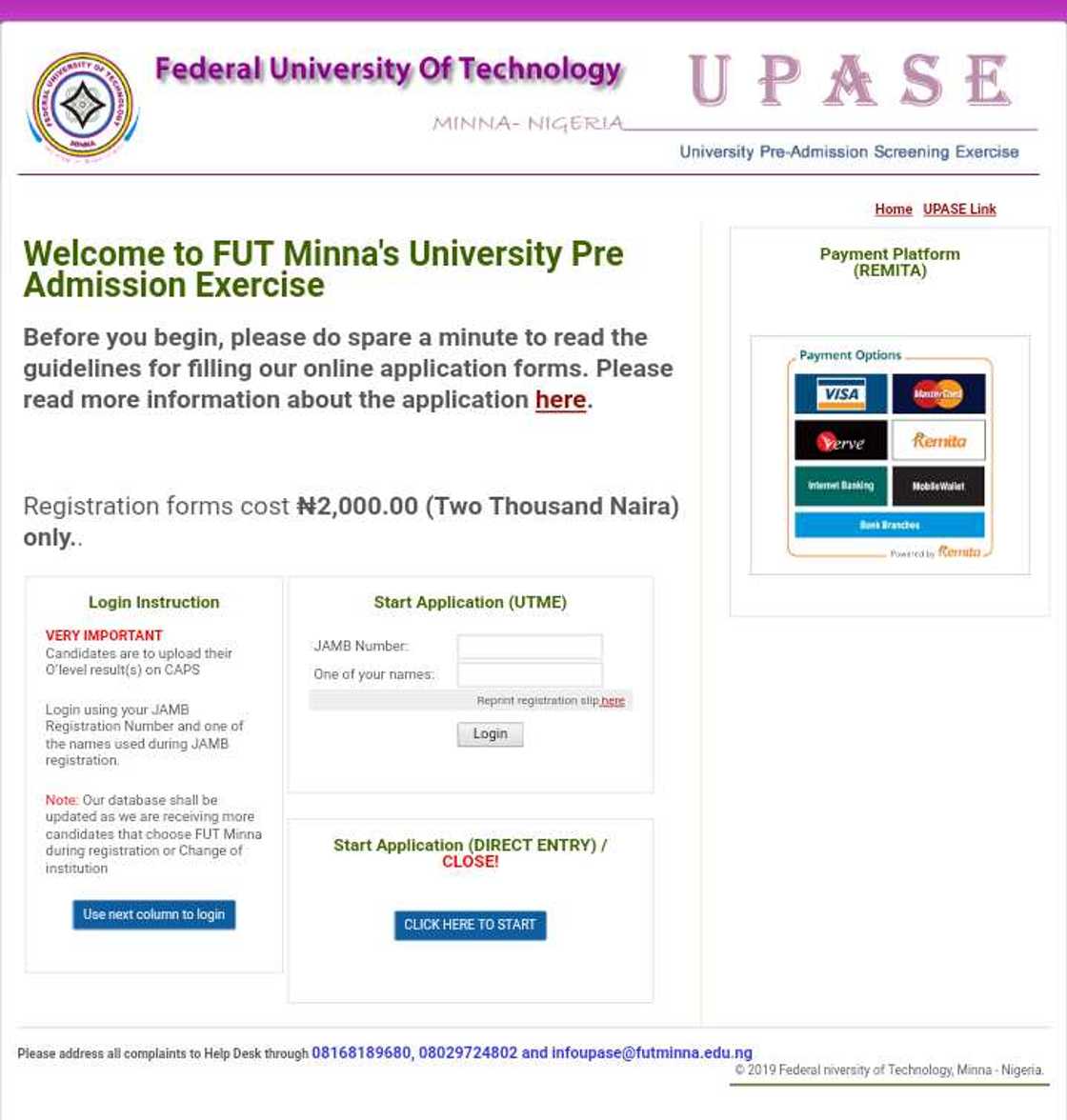 FUTMINNA eportal admission FUTMINNA eportal admission
