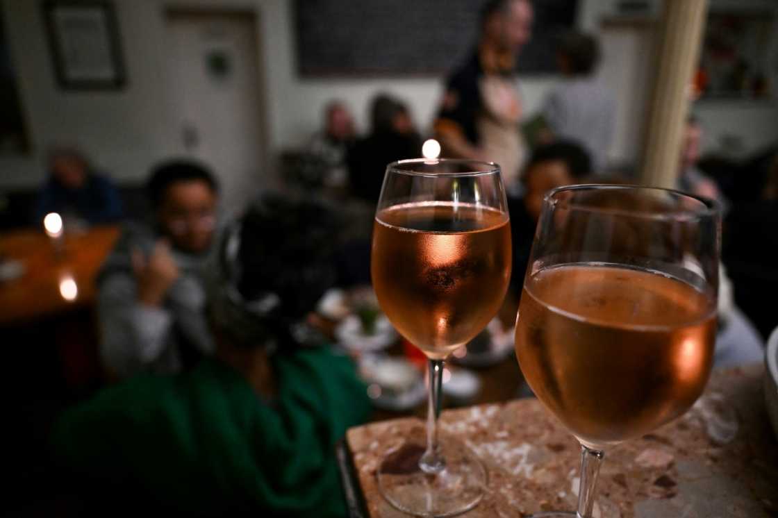 Alcohol-free wine served at a bar in Frankfurt Alcohol-free wine served at a bar in Frankfurt