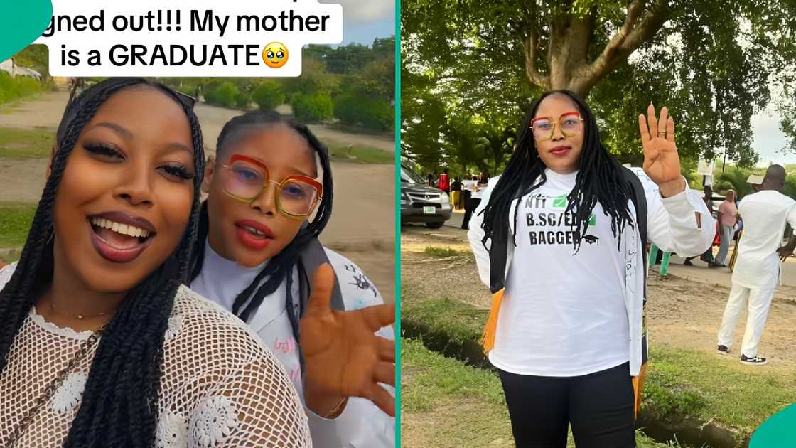A lady celebrated as her mum bagged a degree from LASU A lady celebrated as her mum bagged a degree from LASU