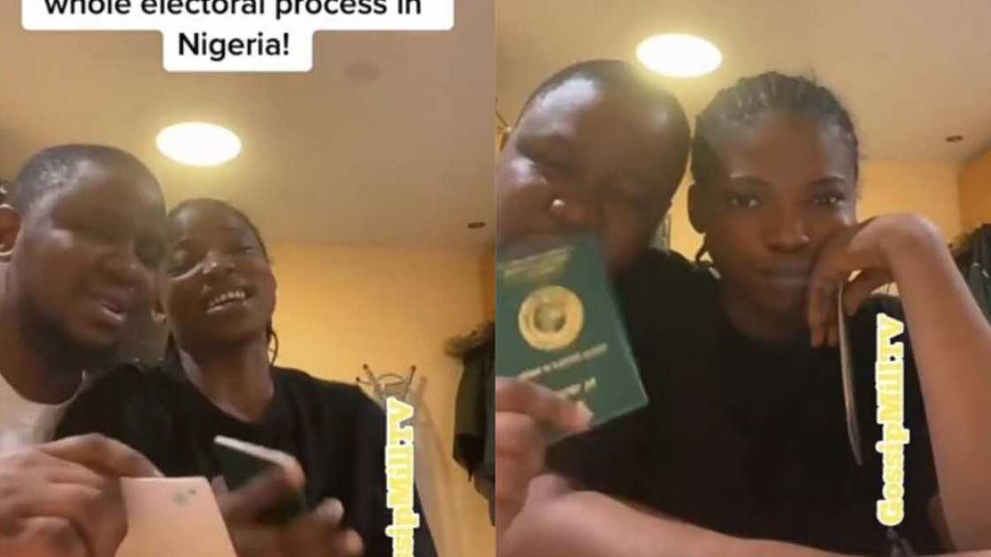 Funny couple mimics Nigerians tearing their passport Funny couple mimics Nigerians tearing their passport