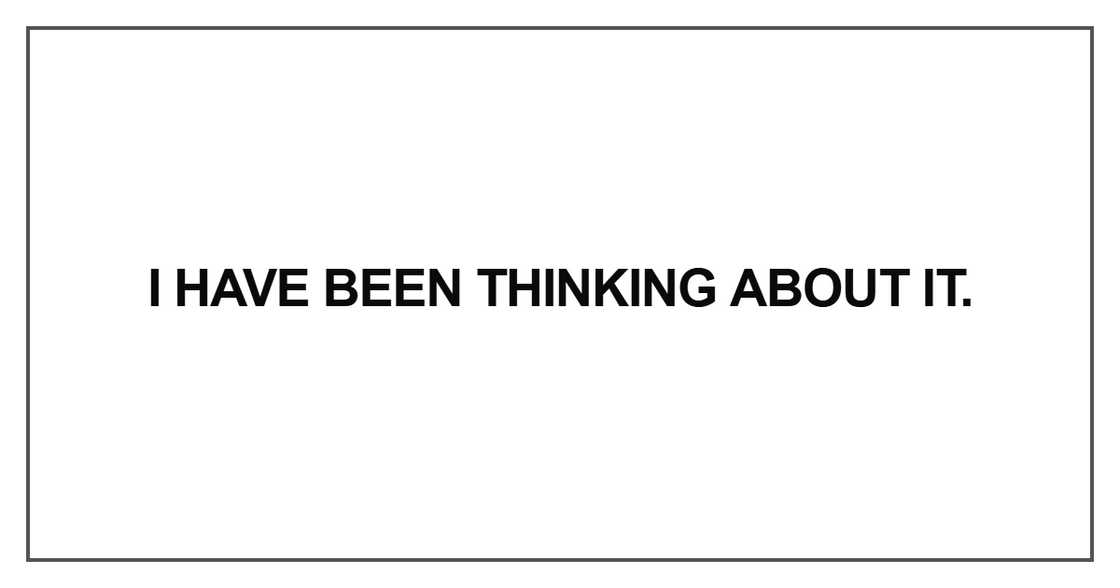 I have been thinking about it
