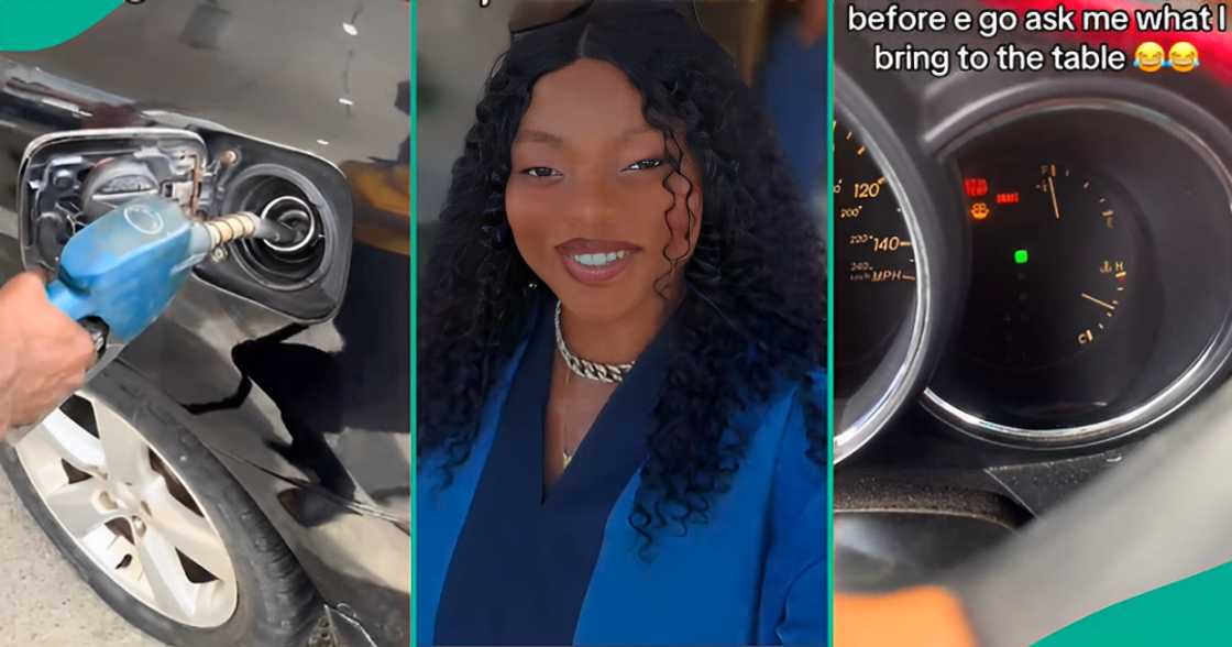 Nigerian woman fills her husband's fuel tank for first time Nigerian woman fills her husband's fuel tank for first time