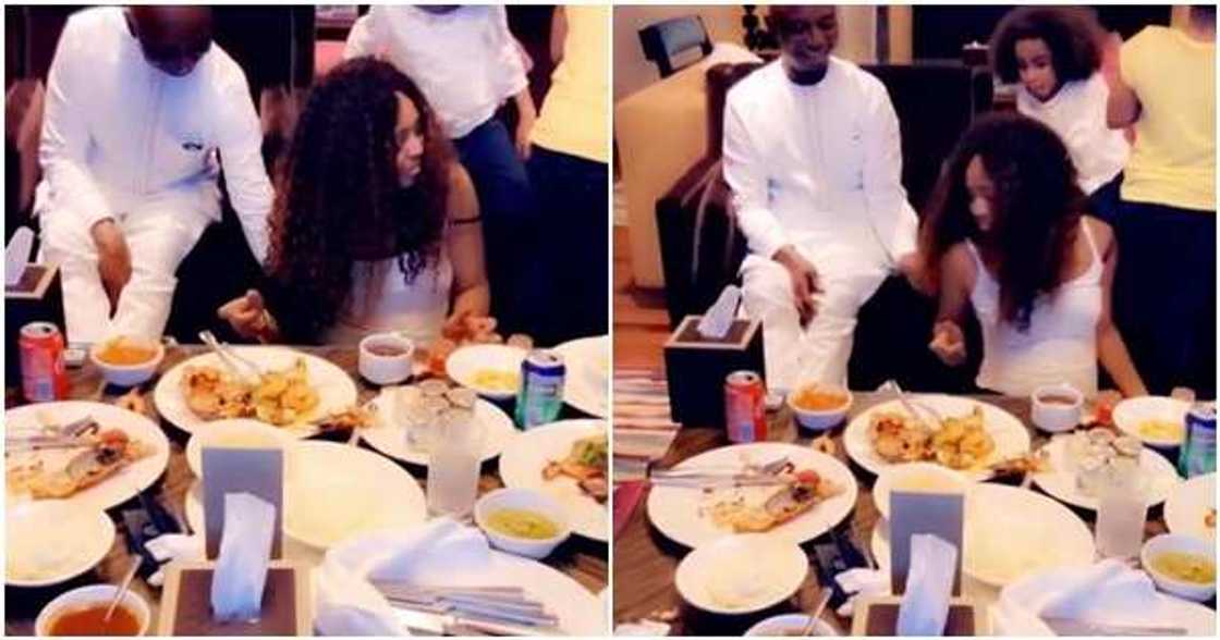Regina Daniels: Ned Nwoko tickles his wife as she enjoys breakfast with the kids Regina Daniels: Ned Nwoko tickles his wife as she enjoys breakfast with the kids